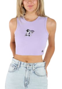 Hype and Vice K-State Wildcats Womens Lavender Cut Off Design Tank Top