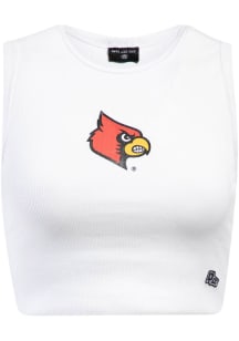Hype and Vice Louisville Cardinals Womens White Cut Off Tank Top