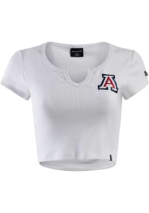 Hype and Vice Arizona Wildcats Womens White Cali Crop Short Sleeve T-Shirt
