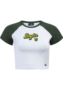 Hype and Vice Baylor Bears Womens White Homerun Raglan Short Sleeve T-Shirt