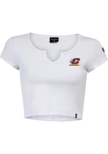 Hype and Vice Central Michigan Chippewas Womens White Cali Crop Short Sleeve T-Shirt