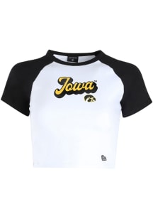 Hype and Vice Iowa Hawkeyes Womens Black Homerun Raglan Short Sleeve T-Shirt