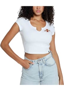 Hype and Vice Iowa State Cyclones Womens White Cali Crop Short Sleeve T-Shirt