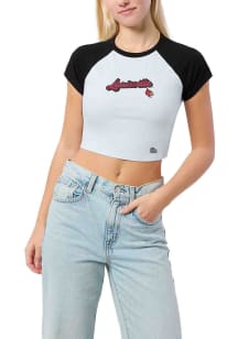 Hype and Vice Louisville Cardinals Womens Black Homerun Raglan Short Sleeve T-Shirt
