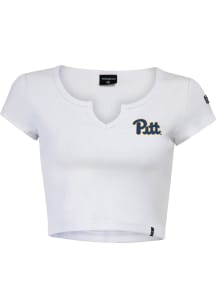 Hype and Vice Pitt Panthers Womens White Cali Crop Short Sleeve T-Shirt