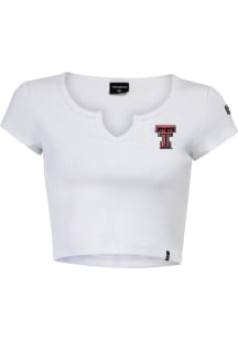 Hype and Vice Texas Tech Red Raiders Womens White Cali Crop Short Sleeve T-Shirt