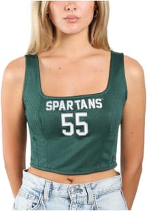Hype and Vice Michigan State Spartans Womens Green Jersey Tank Top