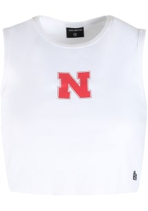 Hype and Vice Nebraska Cornhuskers Womens White Cut Off Tank Top