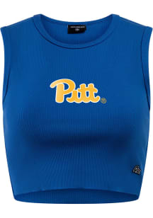 Hype and Vice Pitt Panthers Womens Blue Cut Off Tank Top