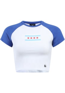 Hype and Vice Chicago Womens White Homerun Short Sleeve T-Shirt