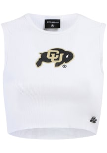 Hype and Vice Colorado Buffaloes Womens White Cut Off Tank Top