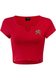 Hype and Vice Maryland Terrapins Womens Red Micro Short Sleeve T-Shirt