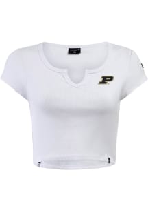Hype and Vice Purdue Boilermakers Womens White Cali Short Sleeve T-Shirt