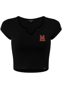 Hype and Vice Maryland Terrapins Womens Black Micro Short Sleeve T-Shirt