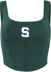 Hype and Vice Michigan State Spartans Womens Green Knit Corset Tank Top