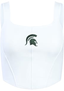 Hype and Vice Michigan State Spartans Womens White Knit Corset Tank Top