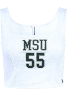 Hype and Vice Michigan State Spartans Womens White Jersey Corset Tank Top