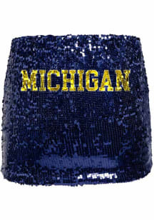 Hype and Vice Michigan Wolverines Womens Blue Sequin Skirt