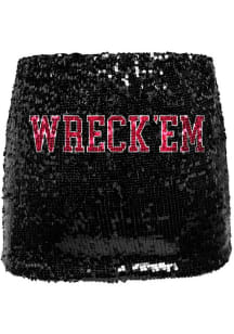 Hype and Vice Texas Tech Red Raiders Womens Black Sequin Skirt