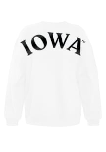 Hype and Vice Iowa Hawkeyes Womens White Oversized Crew Sweatshirt
