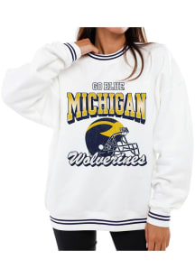 Hype and Vice Michigan Wolverines Womens White Heritage Crew Sweatshirt