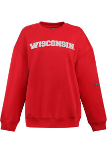Hype and Vice Wisconsin Badgers Womens Red Offside Crew Sweatshirt