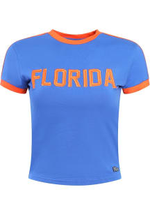 Hype and Vice Florida Gators Womens Blue Goalie Short Sleeve T-Shirt