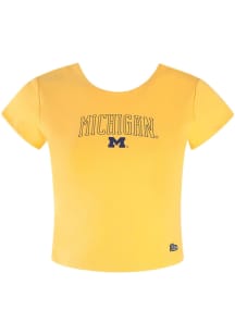 Hype and Vice Michigan Wolverines Womens Gold Comeback Short Sleeve T-Shirt