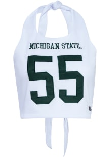 Hype and Vice Michigan State Spartans Womens White Tailgate Jersey Halter Tank Top