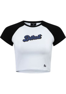Hype and Vice Detroit Womens Black Homerun Tee Short Sleeve T-Shirt