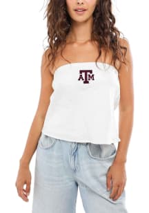 Hype and Vice Texas A&M Aggies Womens White Linen Tube Tank Top