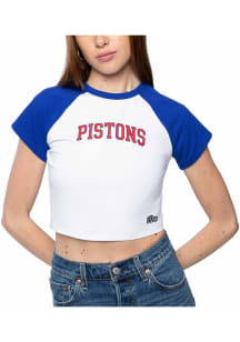 Hype and Vice Detroit Pistons Womens White Homerun Short Sleeve T-Shirt