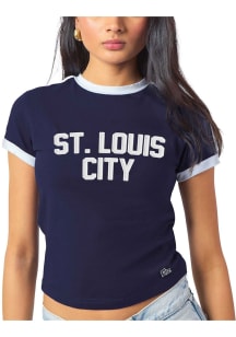 Hype and Vice St Louis City SC Womens Navy Blue Goalie Short Sleeve T-Shirt