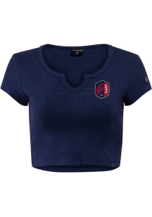 Hype and Vice St Louis City SC Womens Navy Blue Cali Short Sleeve T-Shirt