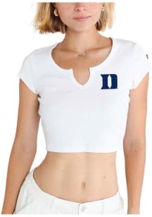 Hype and Vice Duke Blue Devils Womens White Cali Short Sleeve T-Shirt