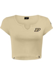 Hype and Vice Purdue Boilermakers Womens Tan Cali Short Sleeve T-Shirt