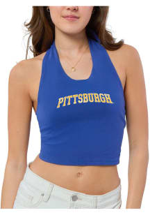 Hype and Vice Pitt Panthers Womens Blue Halter Tank Top