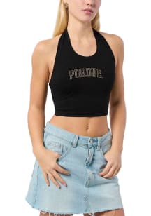 Hype and Vice Purdue Boilermakers Womens Black Halter Tank Top