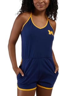 Hype and Vice Michigan Wolverines Womens Blue Retro Short Sleeve Dress