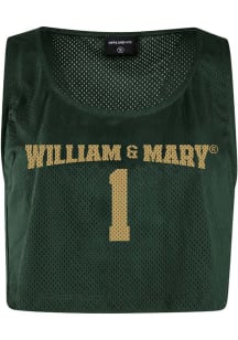 Hype and Vice William & Mary Tribe Womens Green Cutoff Mesh Tank Top