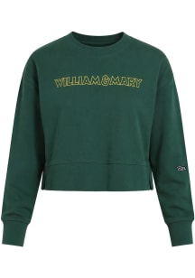 Hype and Vice William & Mary Tribe Womens Green Empty Letter Crew Sweatshirt