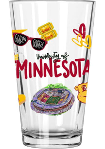 Minnesota Golden Gophers 16oz Pint Glass - Maroon