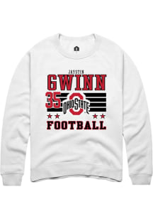 Jaystin Gwinn Ohio State Buckeyes Mens White Football NIL Striped Player Crew