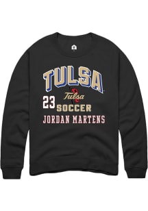 Jordan Martens Tulsa Golden Hurricane Mens Black NIL Arch Logo Player Crew