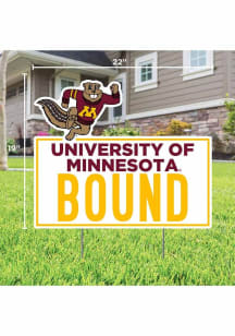 Minnesota Golden Gophers School Bound Yard Sign - White