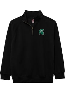 Michigan State Spartans Mens Black Essentials Embroidery Long Sleeve Qtr Zip Pullover