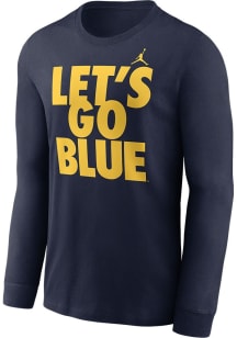 Nike Michigan Wolverines Navy Blue Local Cotton Long Sleeve T Shirt