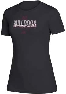 Adidas Mississippi State Bulldogs Womens Black Heat Seal Creator Short Sleeve T-Shirt