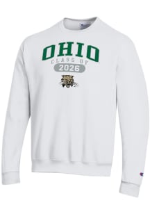 Champion Ohio Bobcats Mens White Pill Class of 2026 Powerblend Long Sleeve Crew Sweatshirt