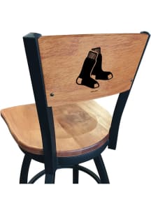 Boston Red Sox Wood Seat Maple Back Swivel Pub Stool - Brown